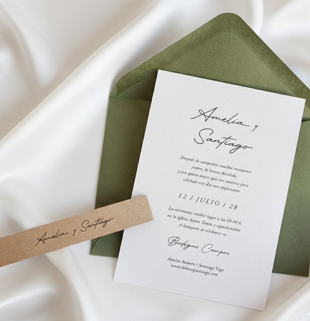 Invitación de boda “Preservado” – Pack de papelería (precio según cantidad)